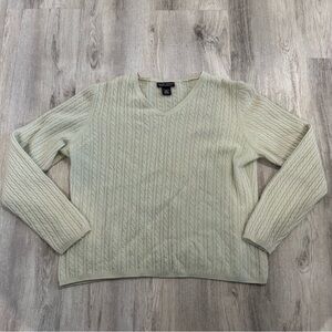 Daniel Bishop 100% Cashmere Ribbed Sweater Womens Medium Pale Muted Green Flaw